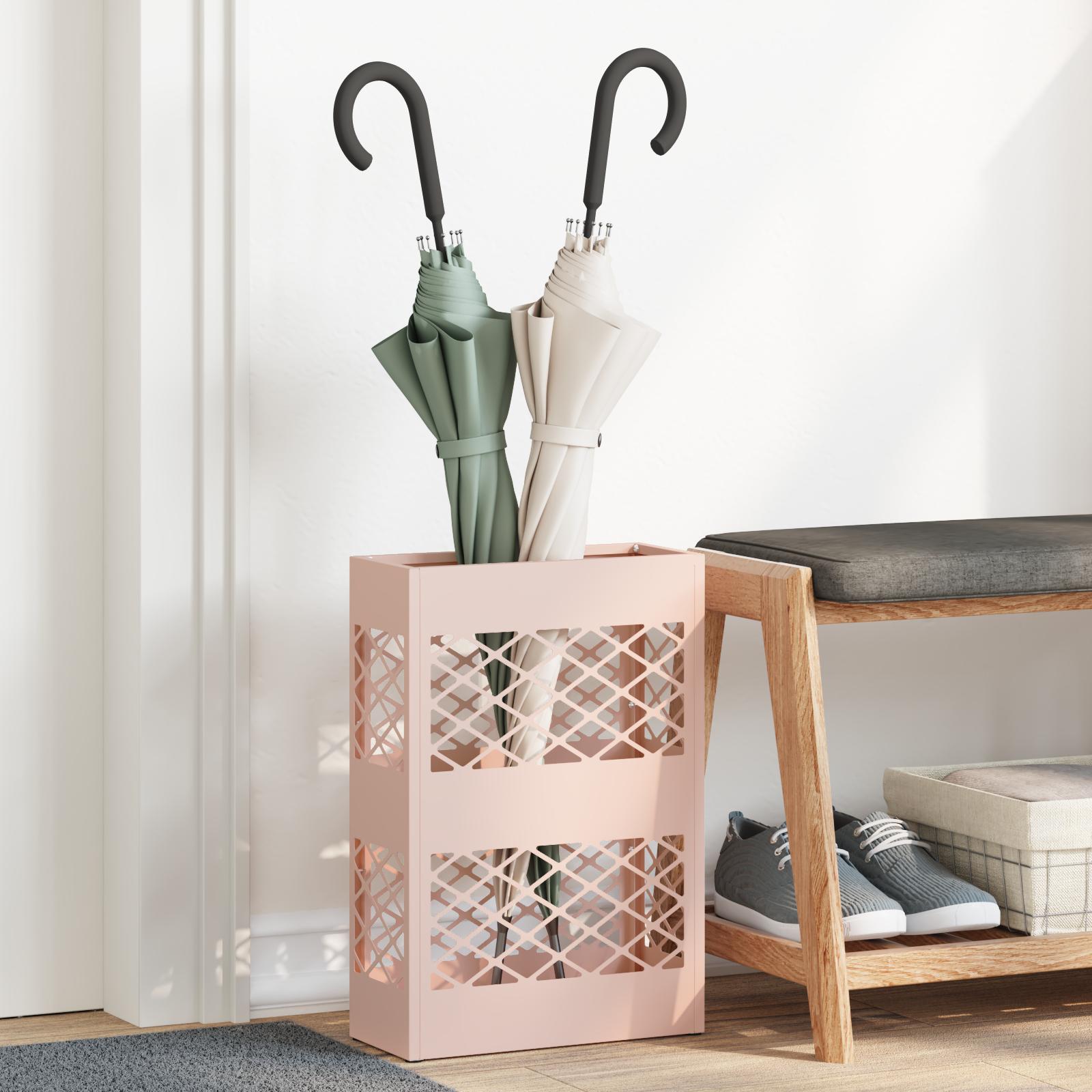 Parasolfod 28 X 12 X 41 Cm Stål - Lyserød / Kryds mønster