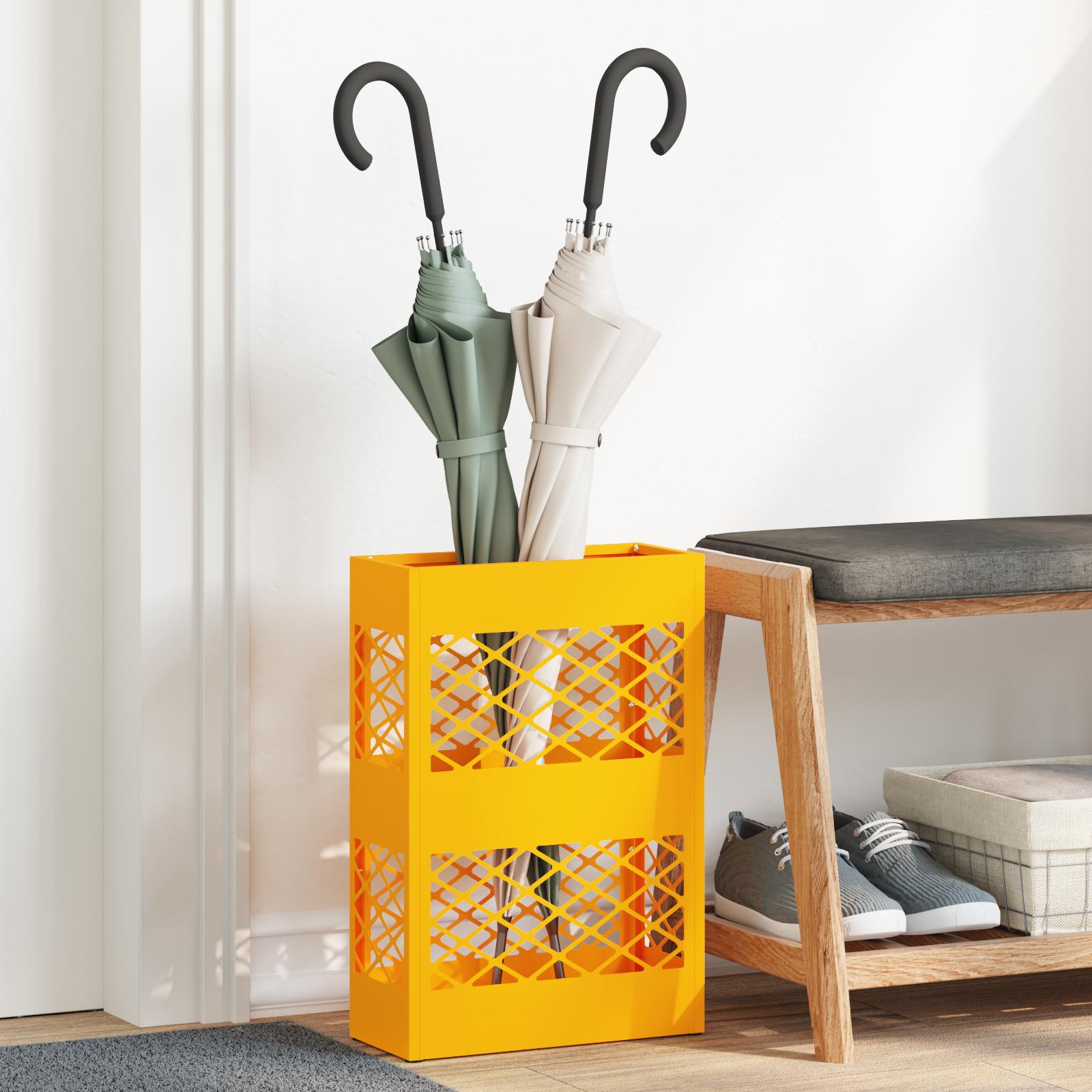 Parasolfod 28 X 12 X 41 Cm Stål - sennepsgul / Kryds mønster