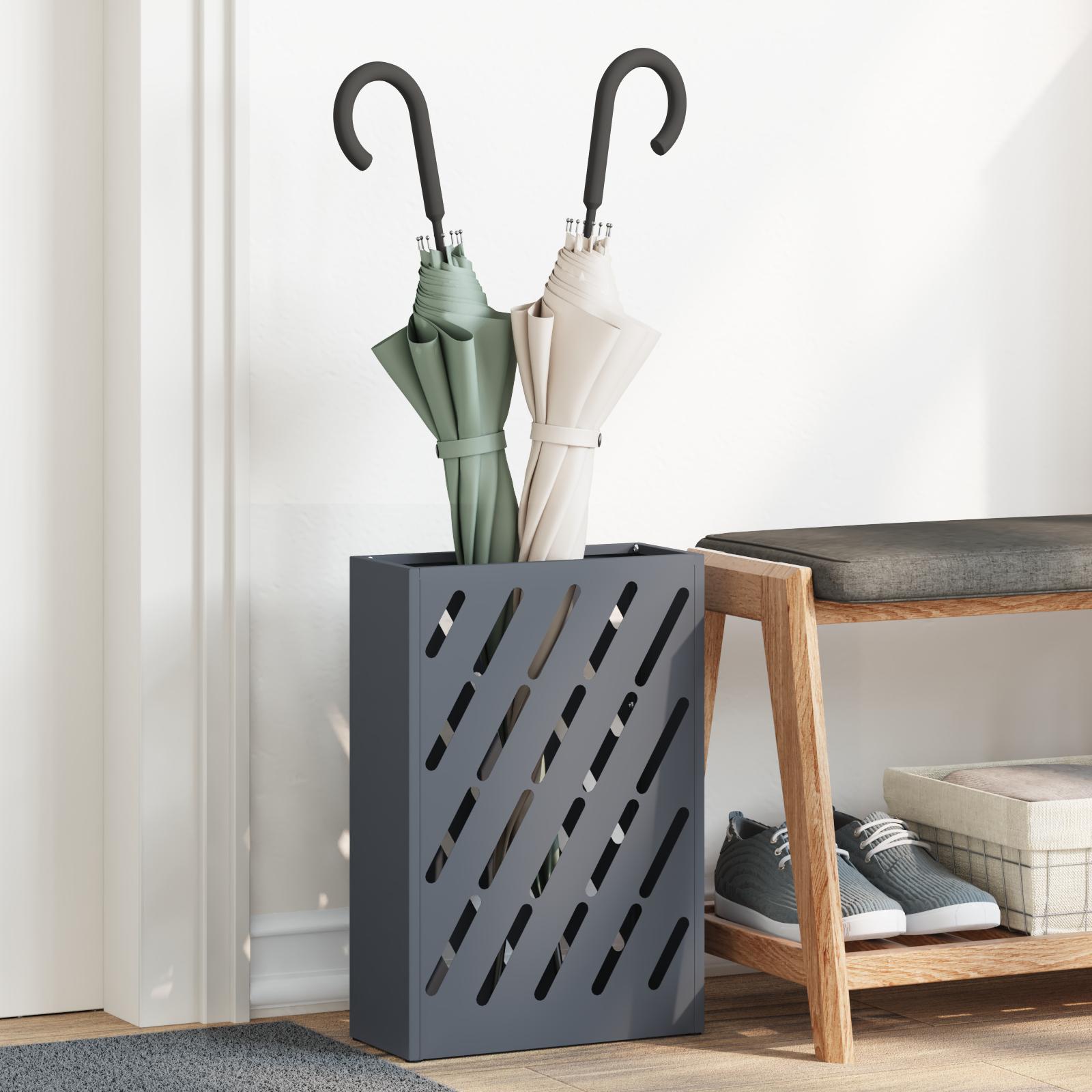 Parasolfod 28 X 12 X 41 Cm Stål - Antracit / Diagonale linjer
