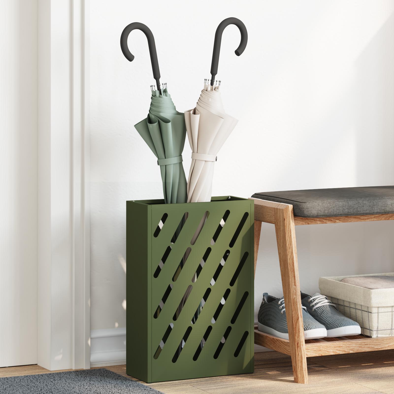 Parasolfod 28 X 12 X 41 Cm Stål - Olivengrøn / Diagonale linjer