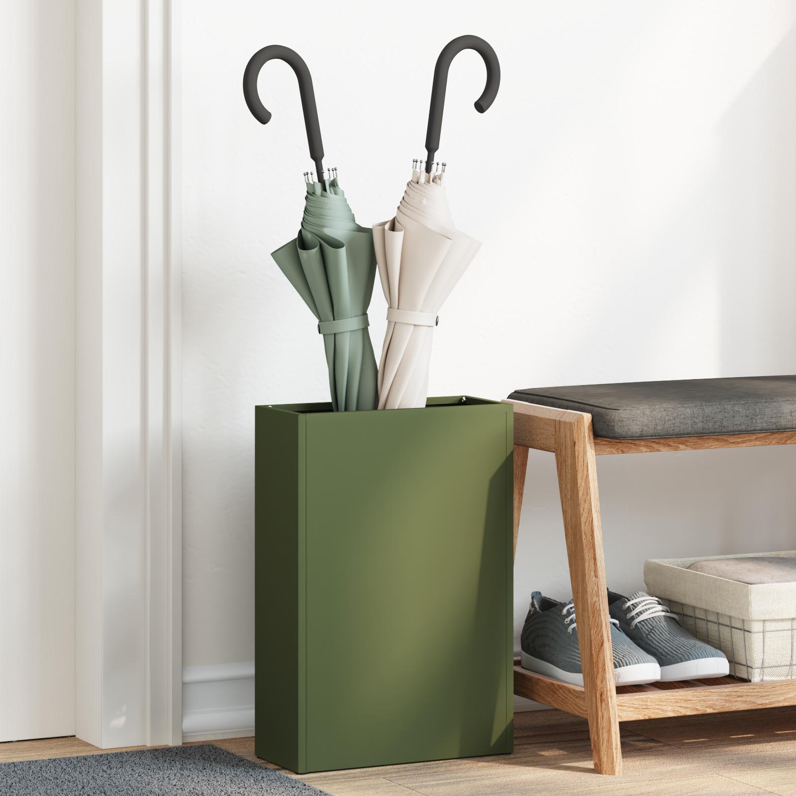 Parasolfod med opbevaring Olivengrøn 28 x 12 x 41 cm Metal