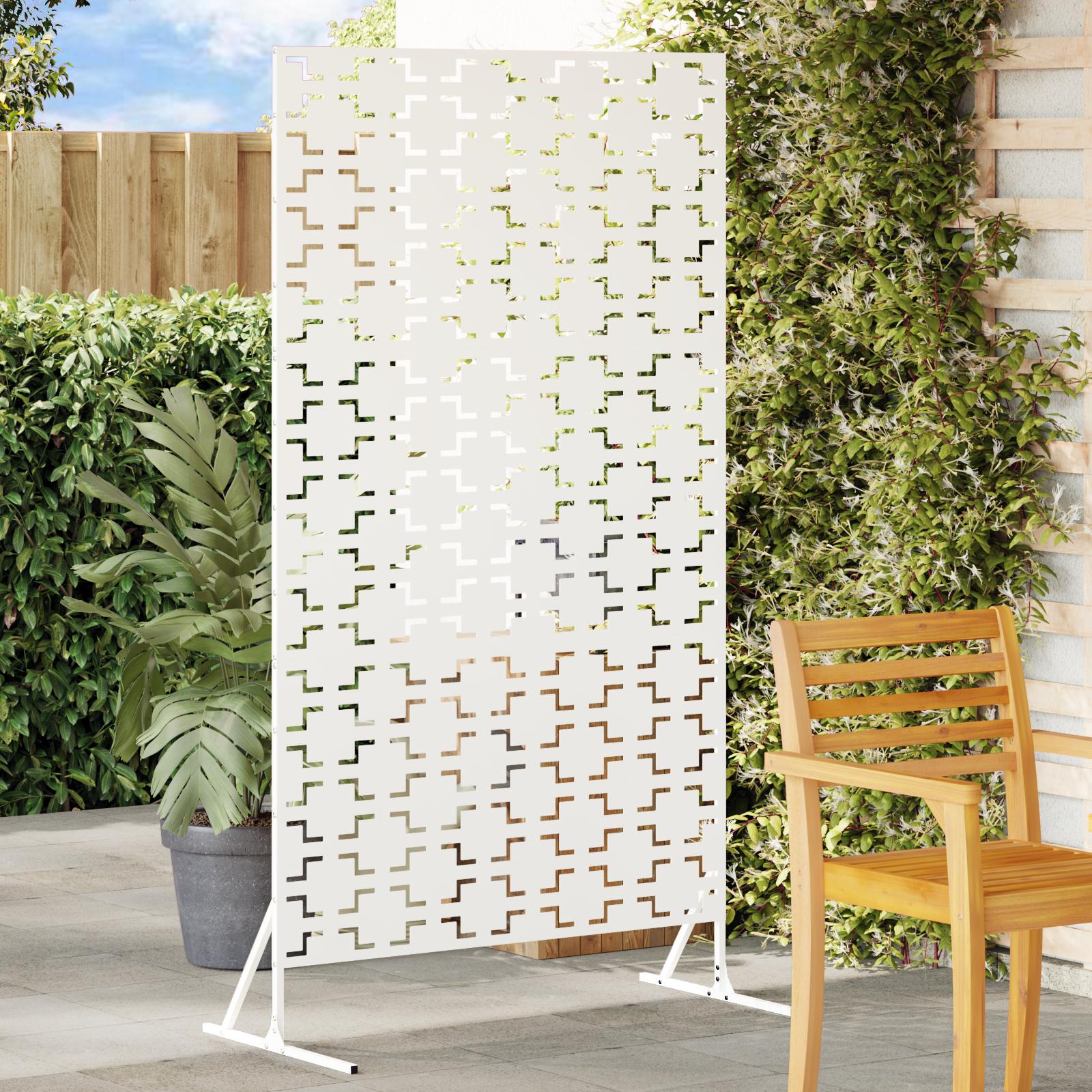 Privatlivsskærm Hvid Stål