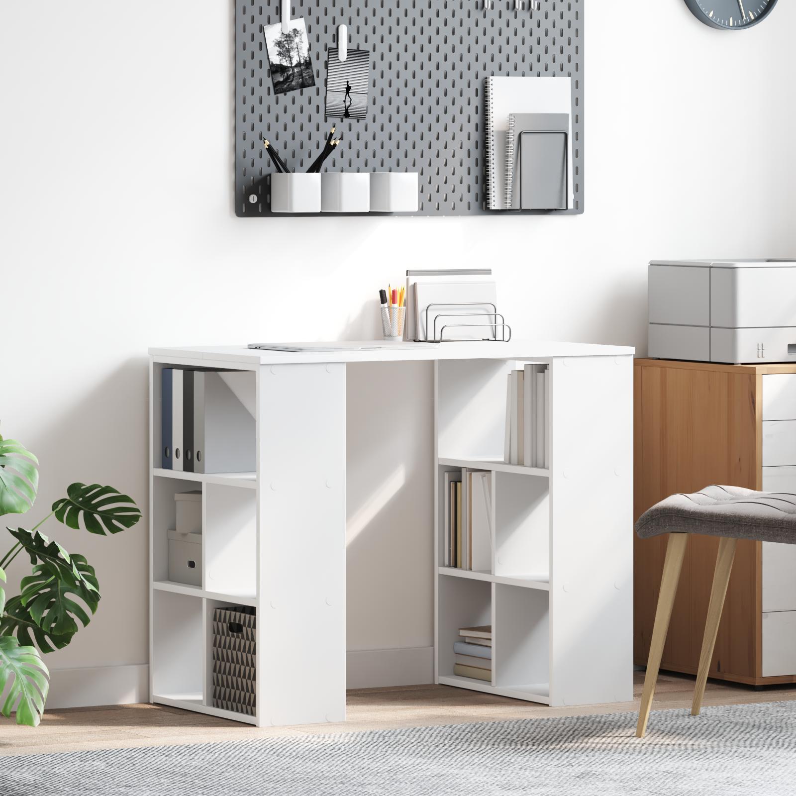 Skrivebord med hylde Hvid 90 x 50 x 75 cm Konstrueret træ