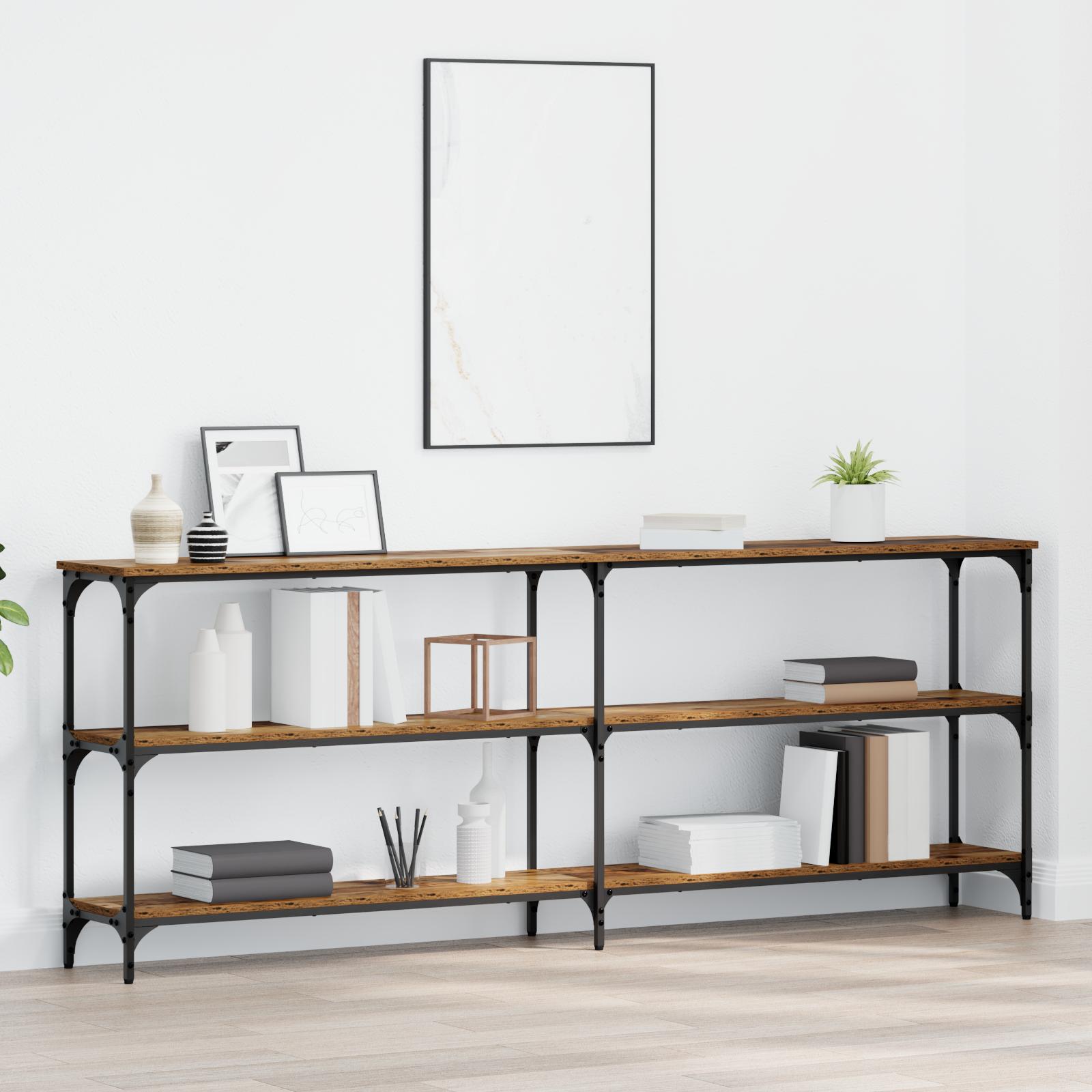Konsolbord Gammelt træ 200 x 29 x 75 cm Laminat træ og metal