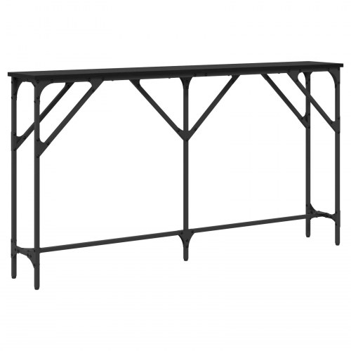 Konsolbord Sort egetræ 140x23x75 cm Ingeniørtræ