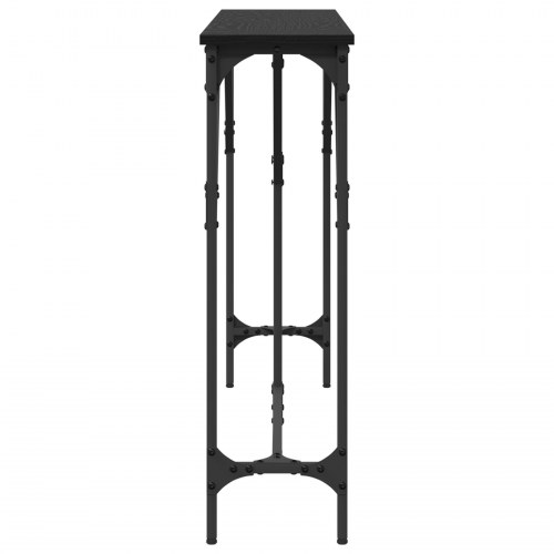 Konsolbord Sort egetræ 140x23x75 cm Ingeniørtræ