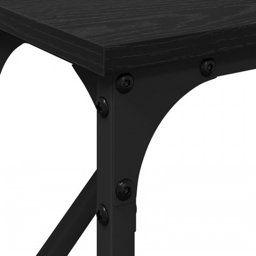 Konsolbord Sort egetræ 140x23x75 cm Ingeniørtræ