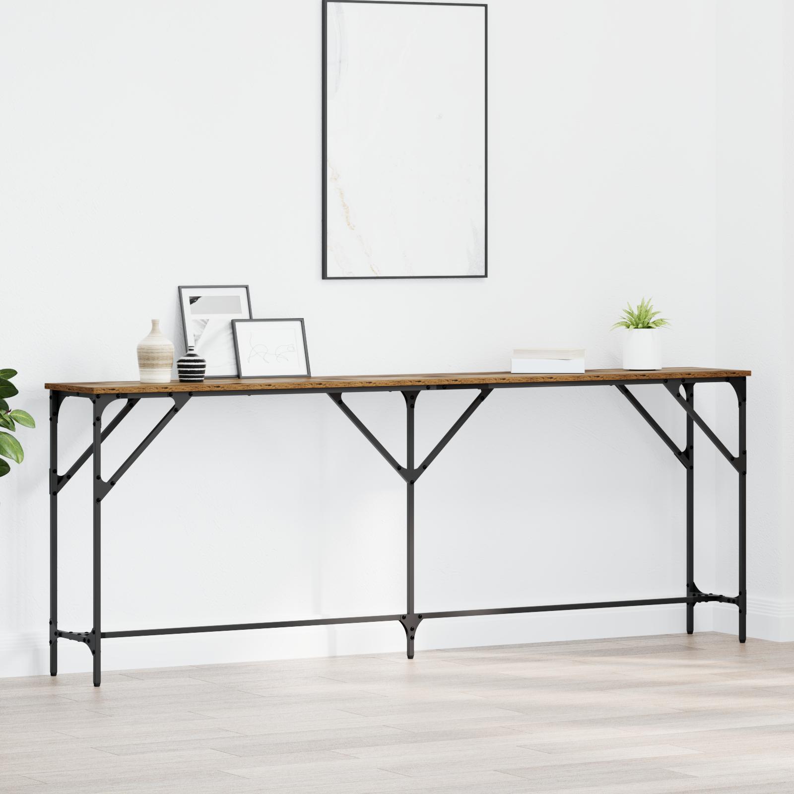 Konsolbord Gammelt træ 200 x 29 x 75 cm Laminat træ og metal