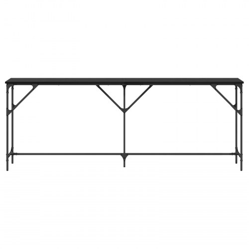 Konsolbord Sort Egetræ 200x29x75 cm Konstrueret Træ