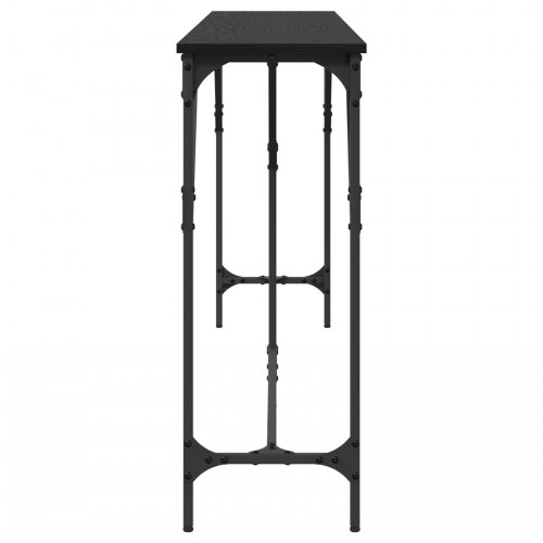 Konsolbord Sort Egetræ 200x29x75 cm Konstrueret Træ
