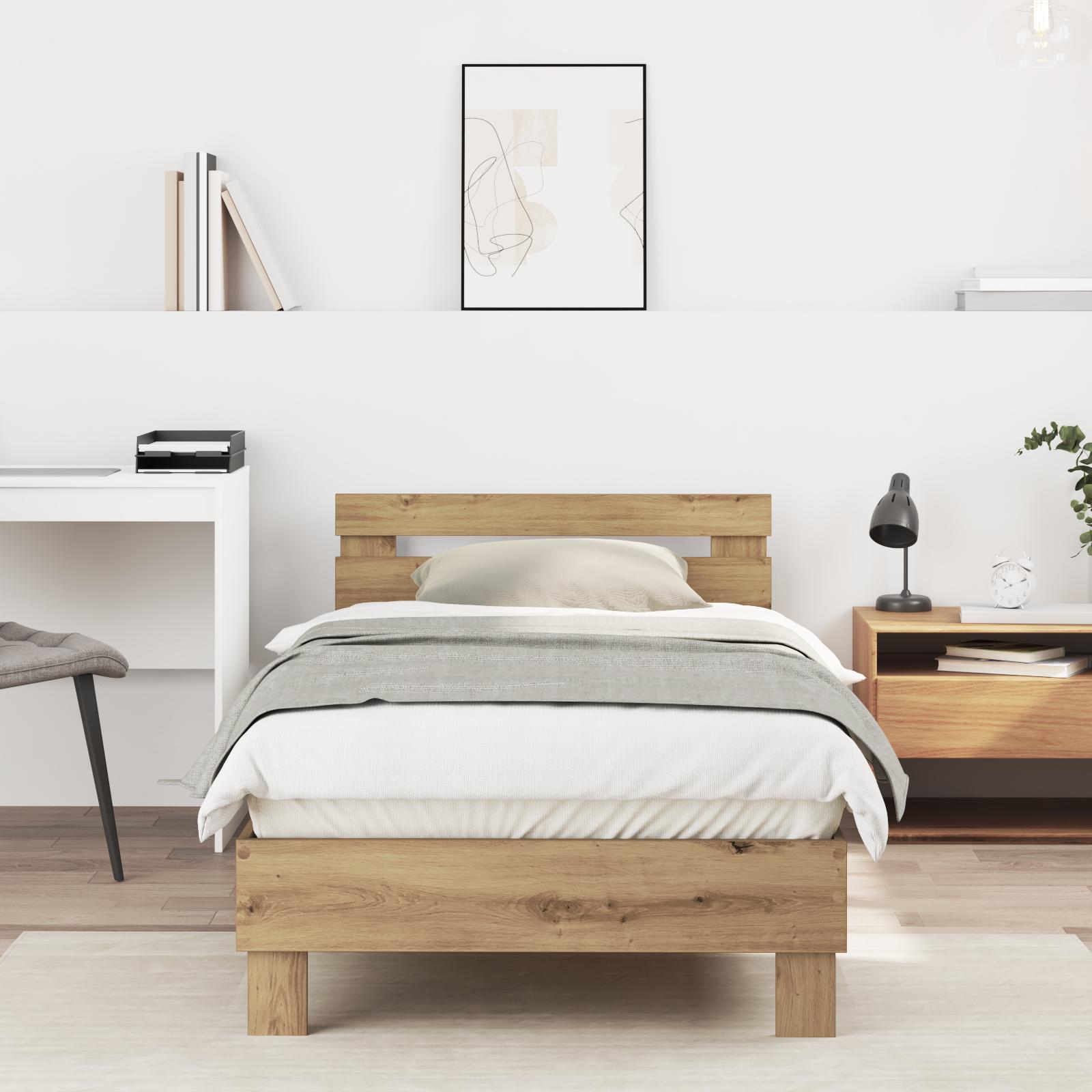 Sengestel Artisan Egetræ 90 x 200 cm Konstrueret træ