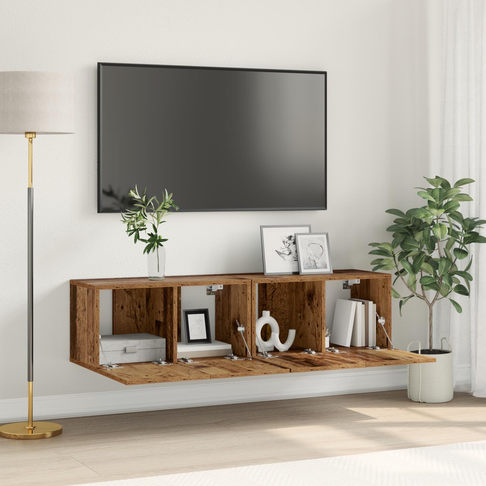 TV-skab 2 stk Flerfarvet 60 x 30 x 30 cm Konstrueret træ