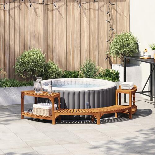 Spa omkreds halvrund 252x111.5x55.5 cm Massivt akacietræ