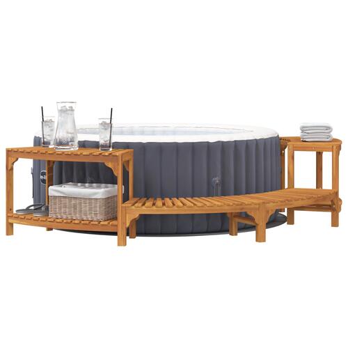 Spa omkreds halvrund 252x111.5x55.5 cm Massivt akacietræ