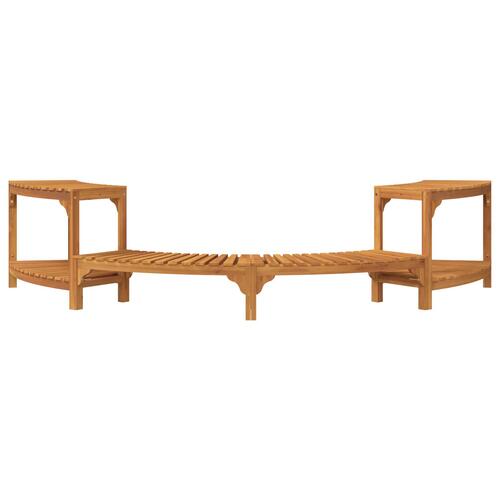 Spa omkreds halvrund 252x111.5x55.5 cm Massivt akacietræ