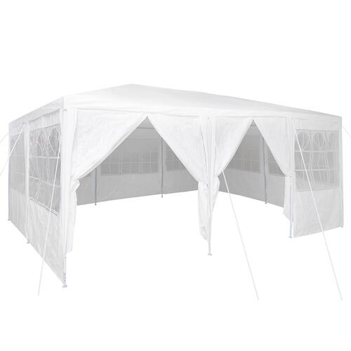 Festtelt med 10 Sidevægge Hvid 6x4 m PE