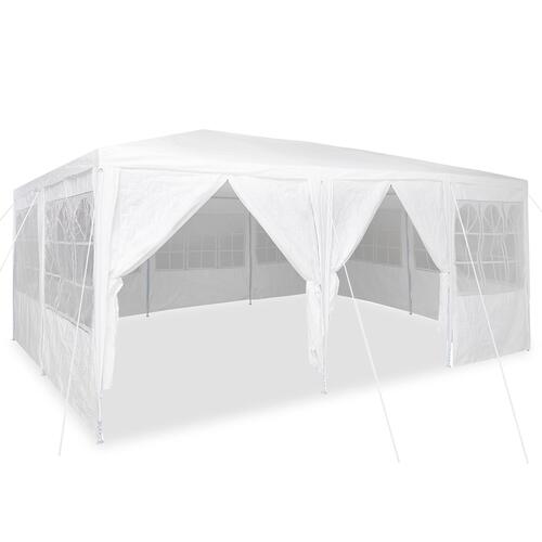 Festtelt med 10 Sidevægge Hvid 6x4 m PE