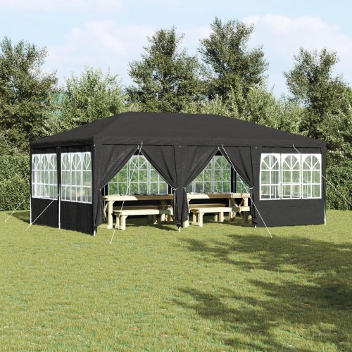 Festtelt med 10 sidetrapper antracit 6x4 m PE