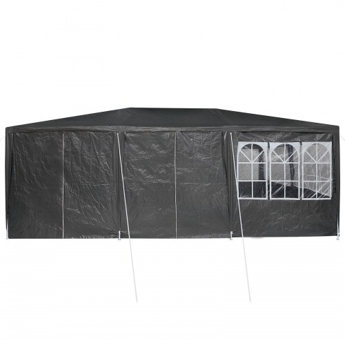 Festtelt med 10 sidetrapper antracit 6x4 m PE