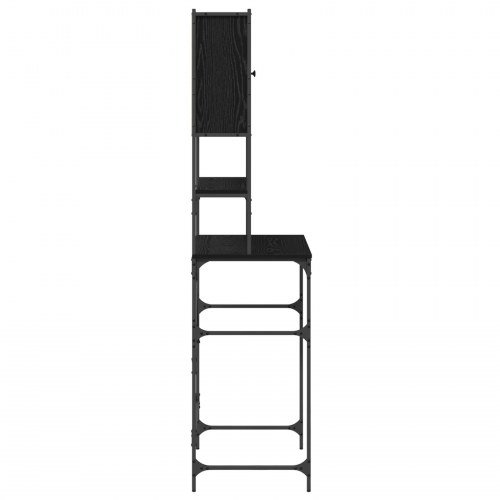 Vaskemaskineskab Sort Egetræ 68x48.5x194 cm