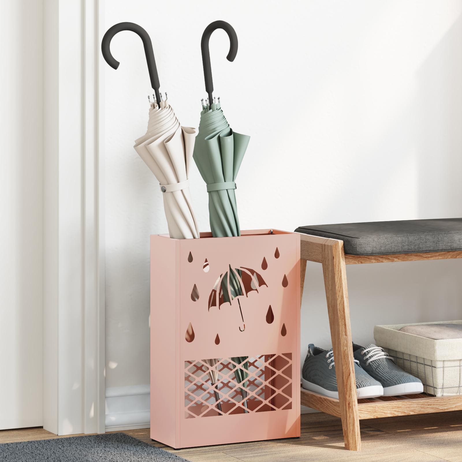 Parasolfod med opbevaring Lyserød 28 x 12 x 41 cm Metal