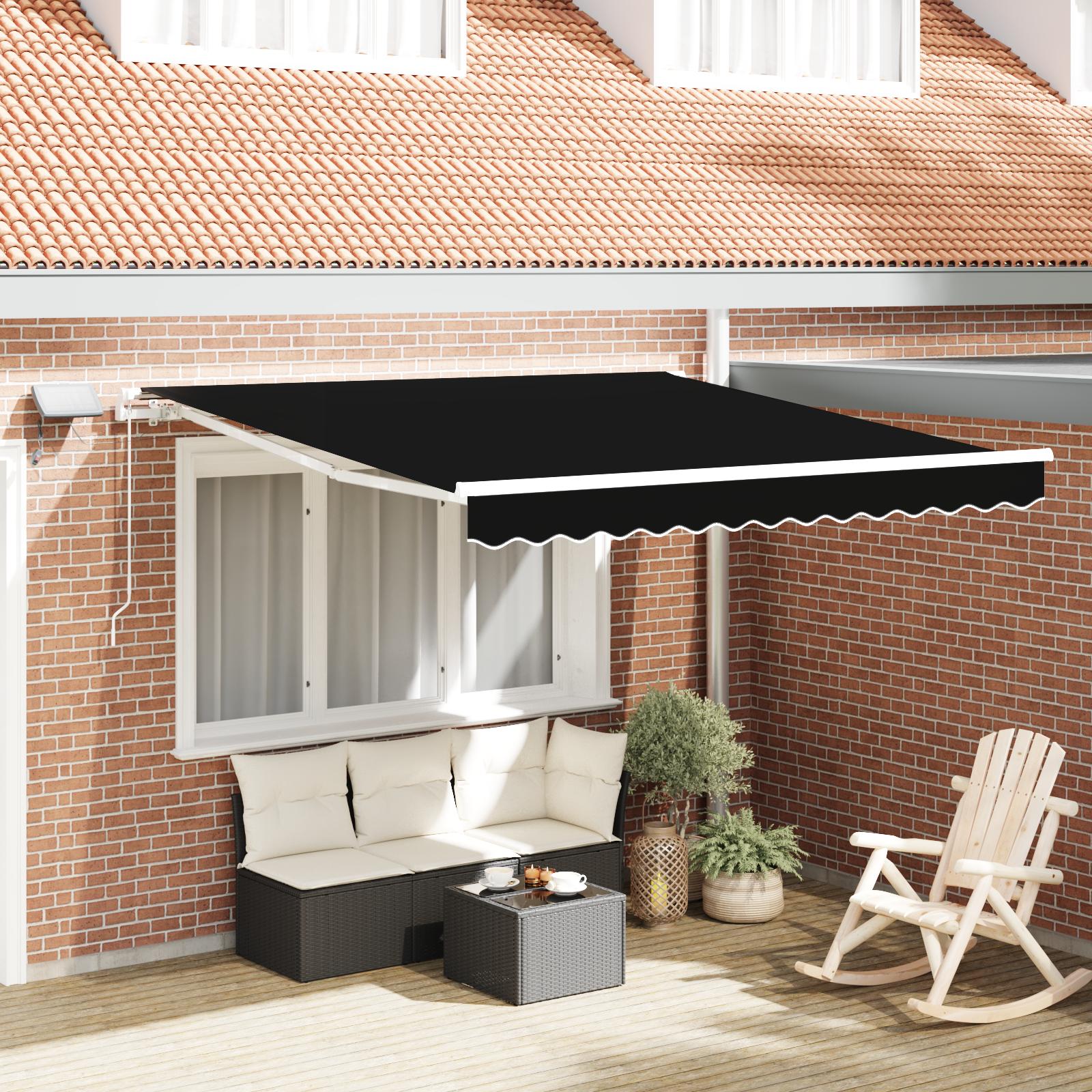 Utrækkelig Markise med Sort 300 x 250 cm Stof