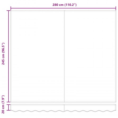 Manuel Udtækkelig Markise Sort 300x250 cm, Markiseerstatningsstof til 3x2,5 m ramme Sort