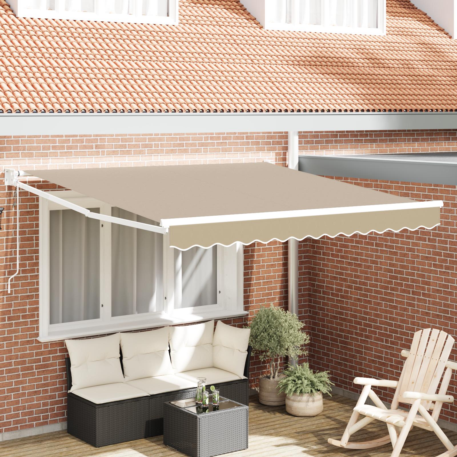 Markise Beige 3 x 2,5 m Polyester og metal