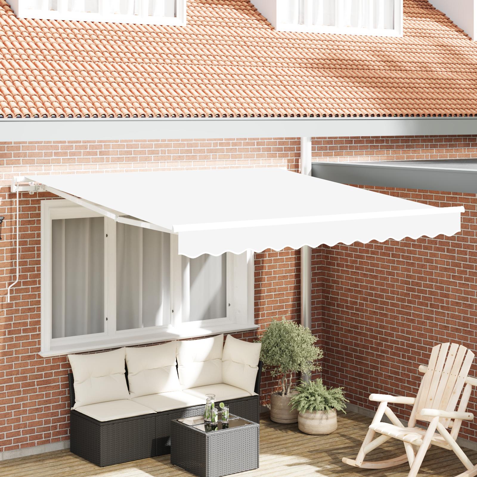 Markise Hvid 3 x 2,5 m Polyester og metal