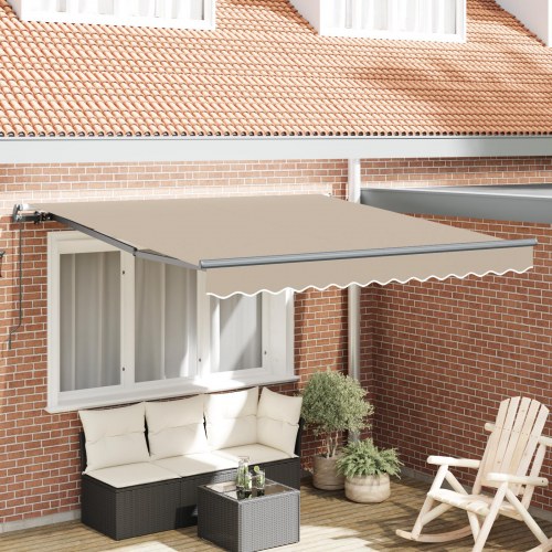 Manuel Udtækkelig Markise Beige 300x250 cm, Markise Erstatningsstof til 3x2.5 m Ramme Beige