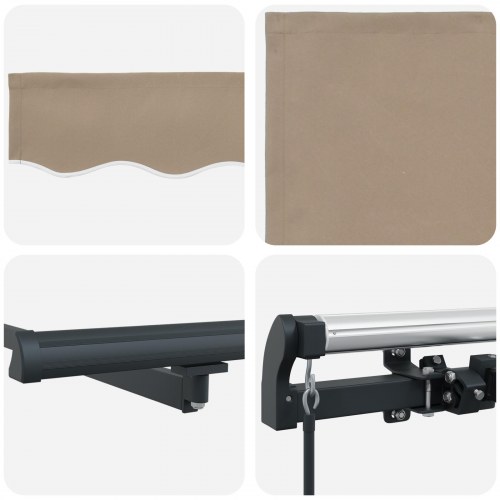 Manuel Udtækkelig Markise Beige 300x250 cm, Markise Erstatningsstof til 3x2.5 m Ramme Beige