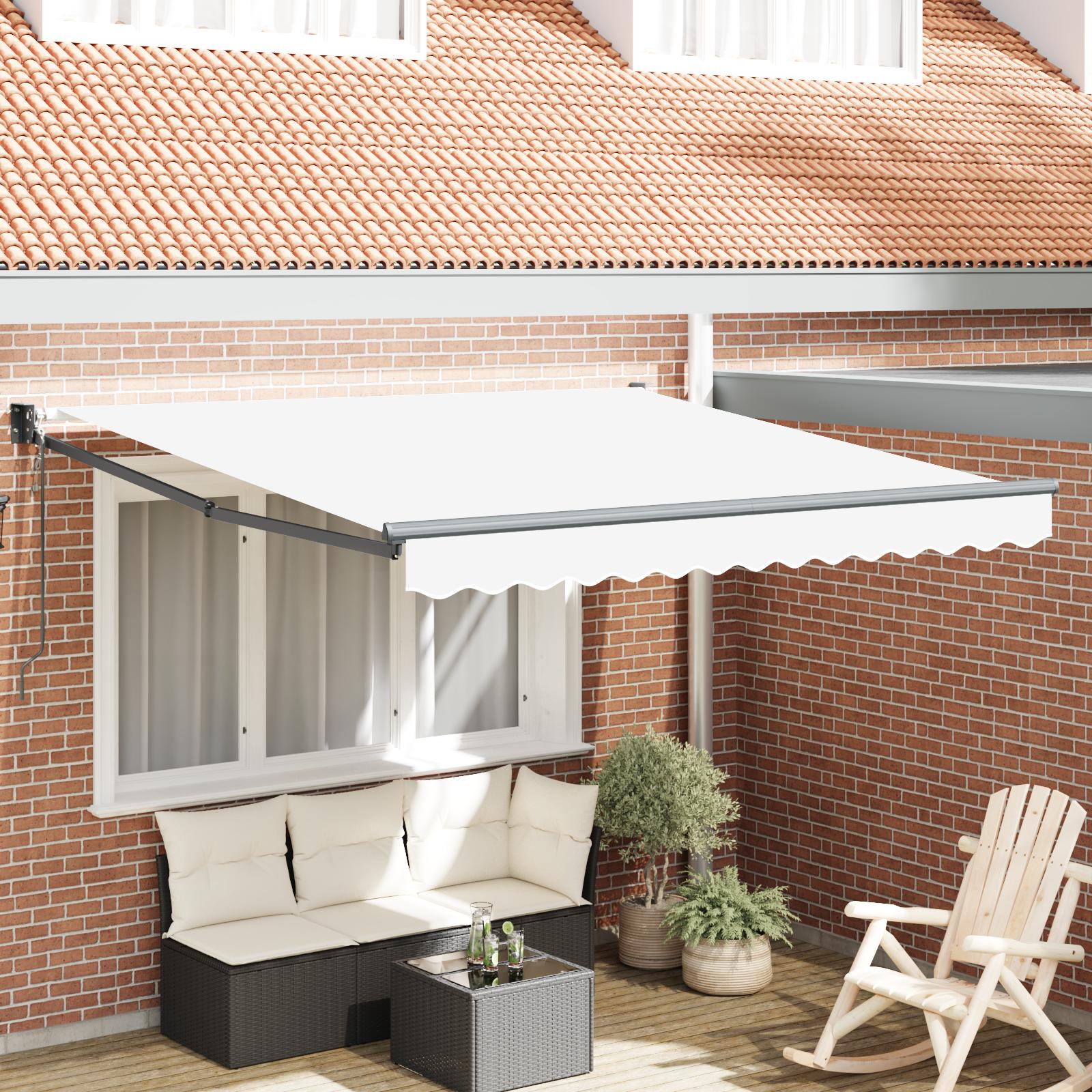 Markise Hvid 3 x 2,5 m Polyester og metal