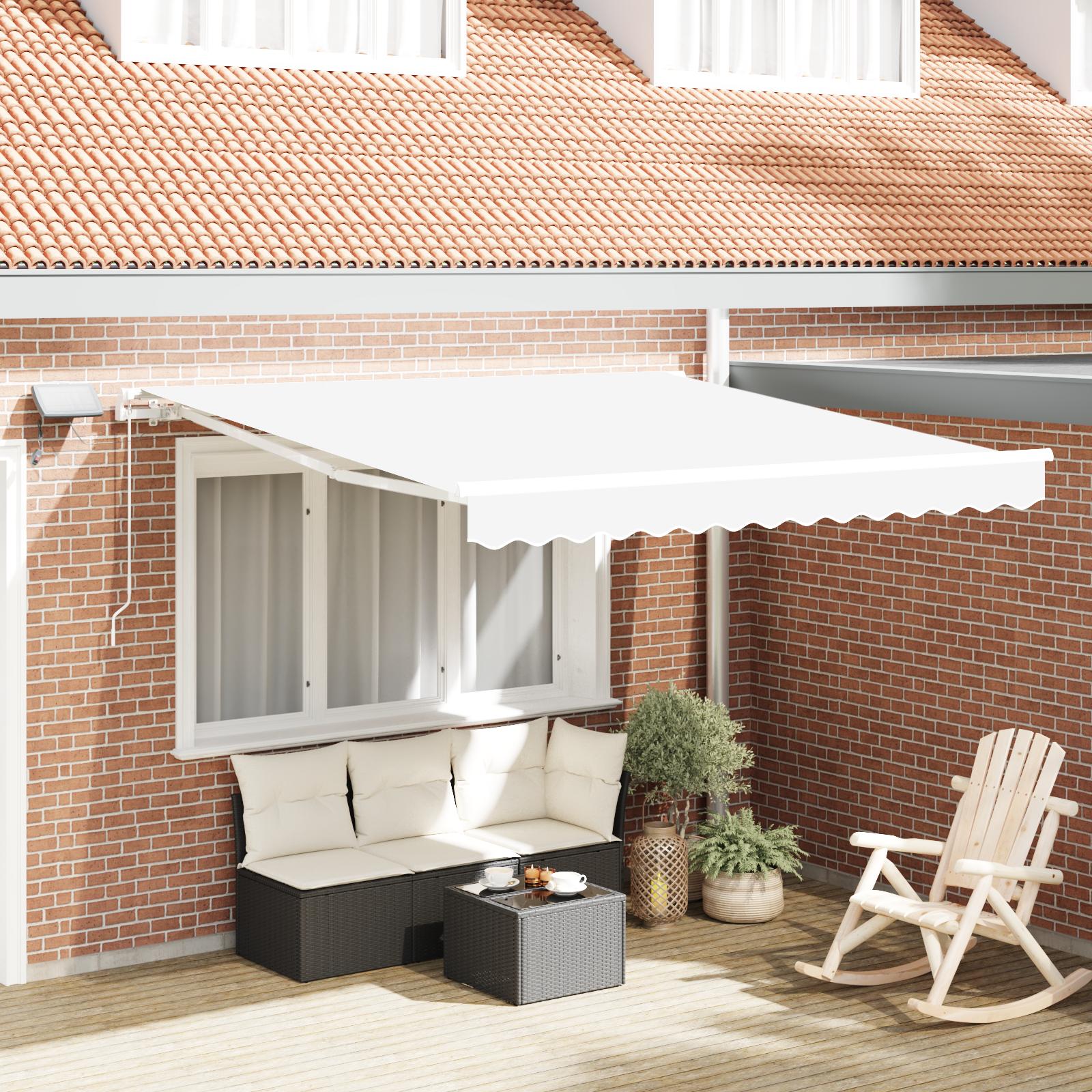 Utrækkelig Markise med Hvid 300 x 250 cm Stof