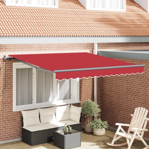 Manuel Udtækkelig Markise Rød 300x250 cm, Markise Erstatningsstof til 3x2.5 m Ramme Rød