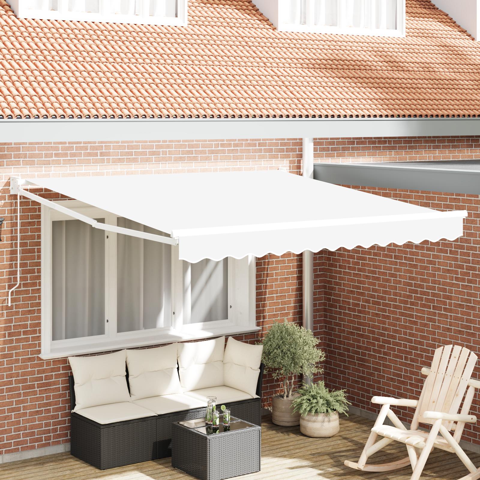 UtrÃ¦kkelig Markise Hvid 350 x 250 cm Stof