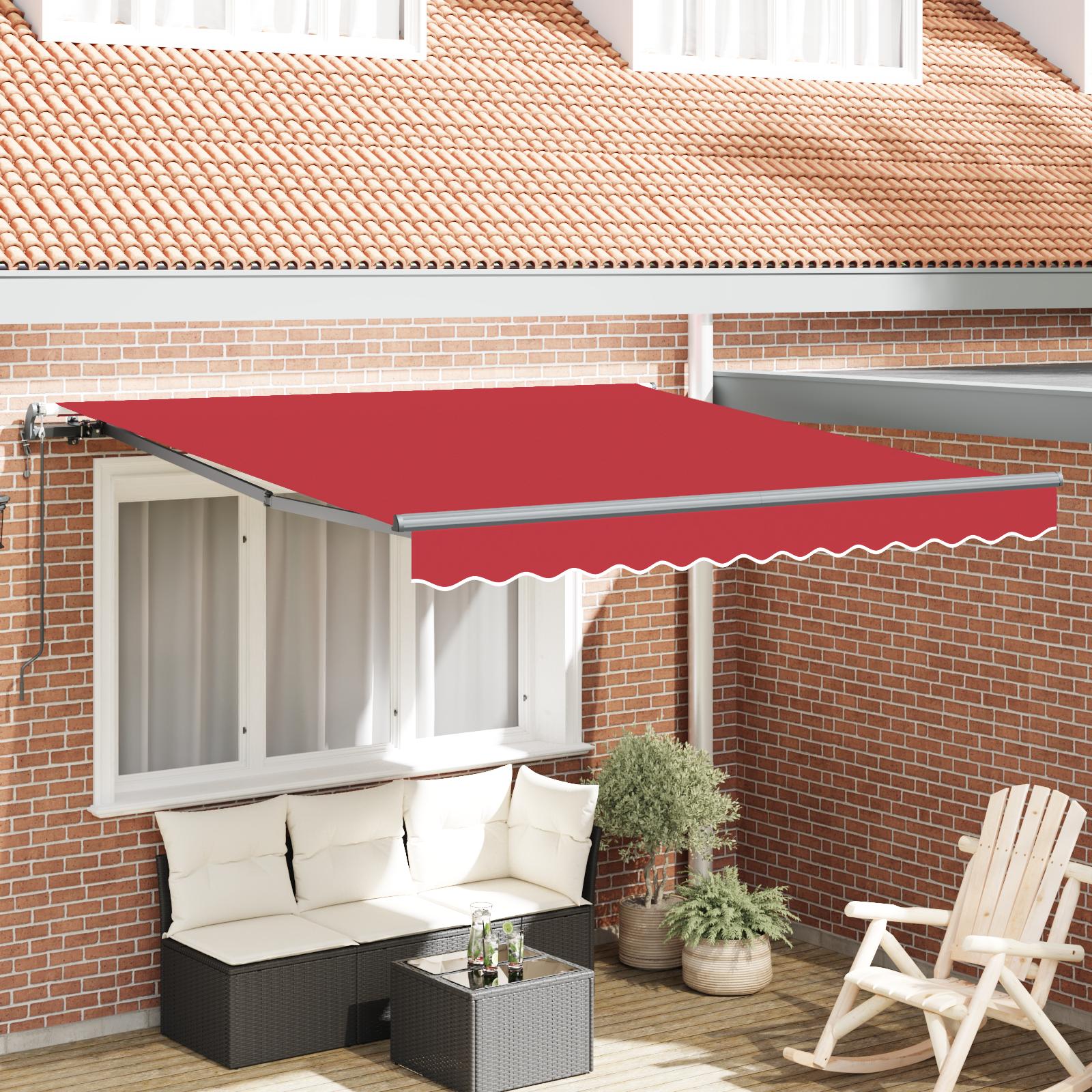 Markise Automatisk Betjening Farvet - Rød / 300 x 250 cm
