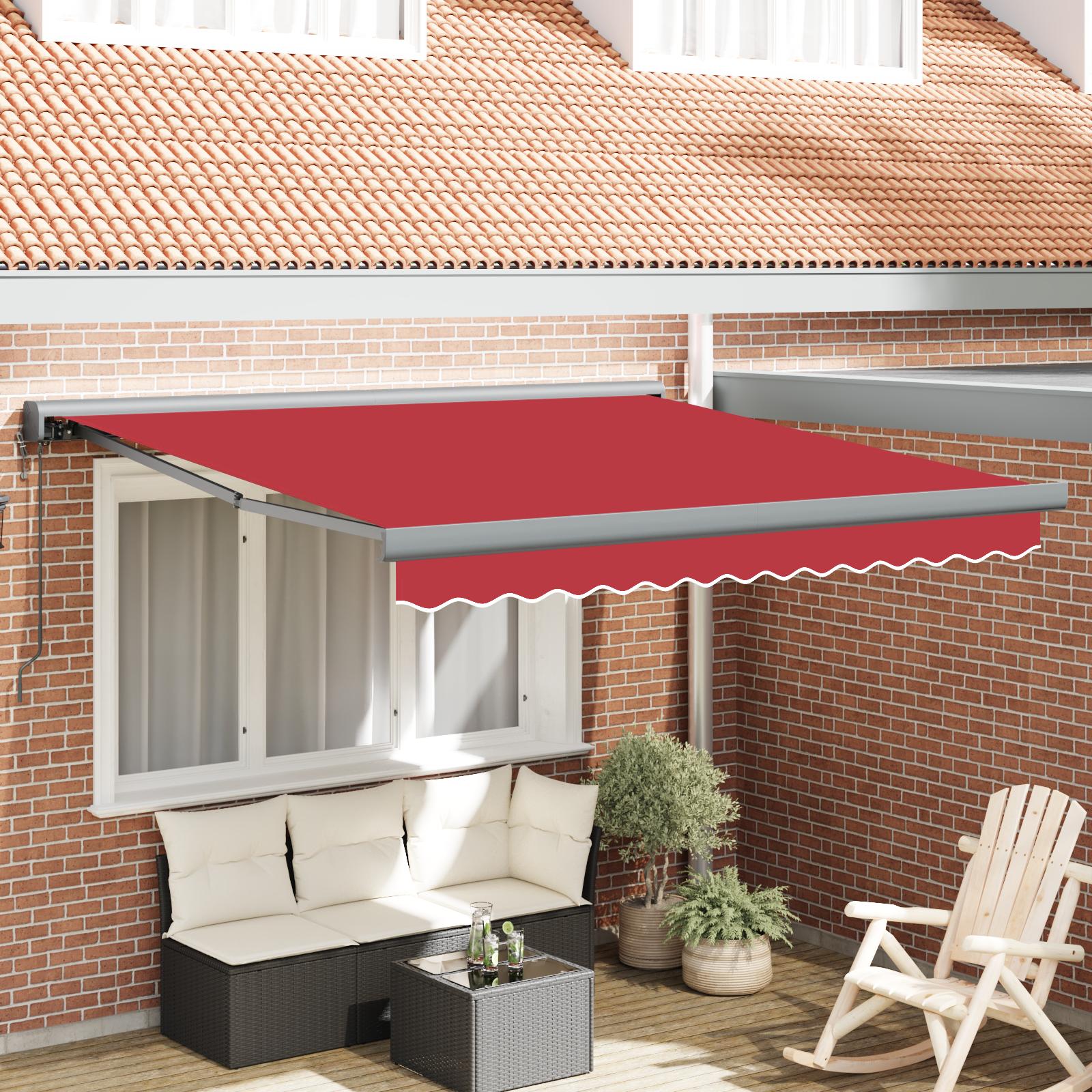 UtrÃ¦kkelig Markise RÃ¸d 300 x 250 cm Stof, metal