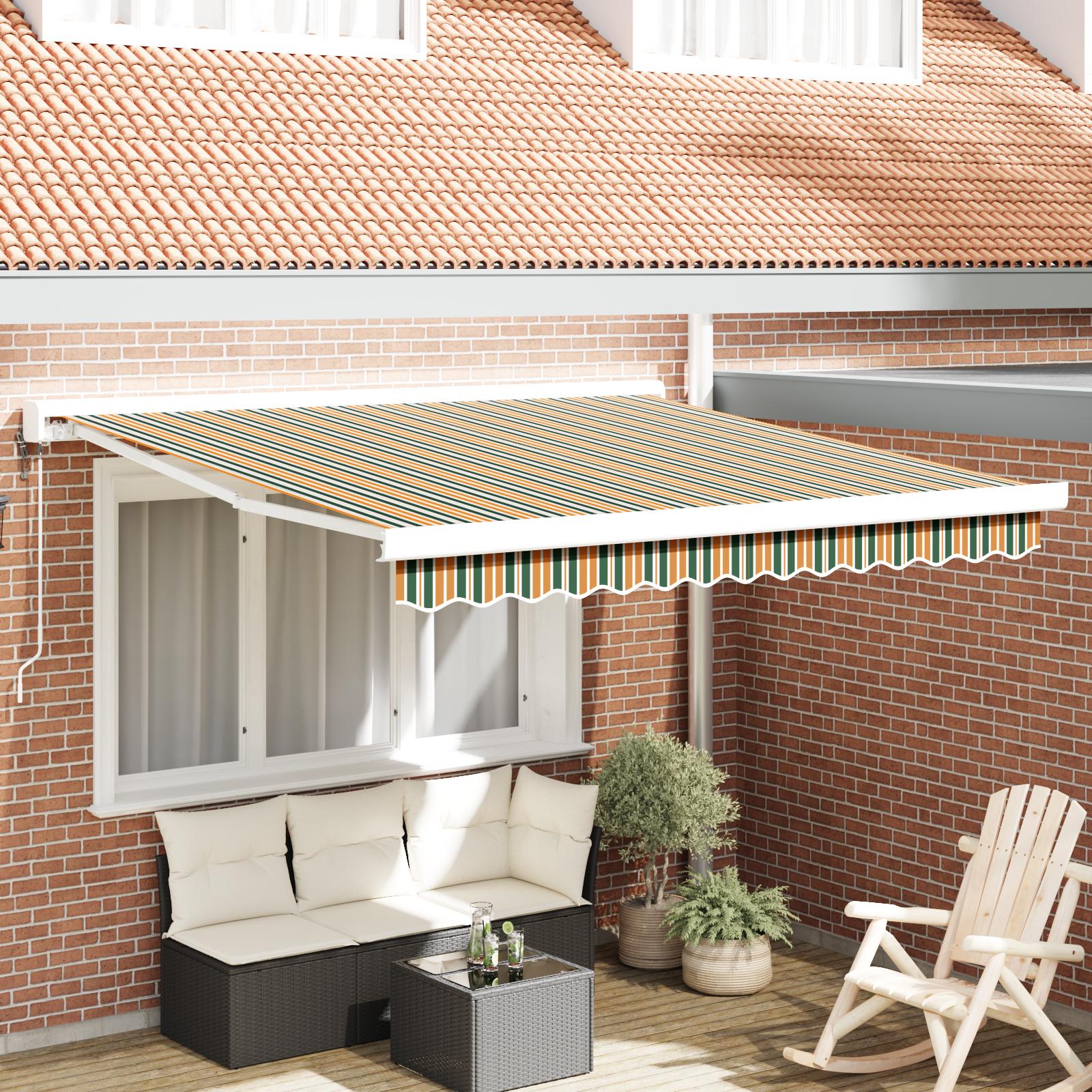 Utrækkelig Markise Grøn og gul 300 x 250 cm Stof, metal