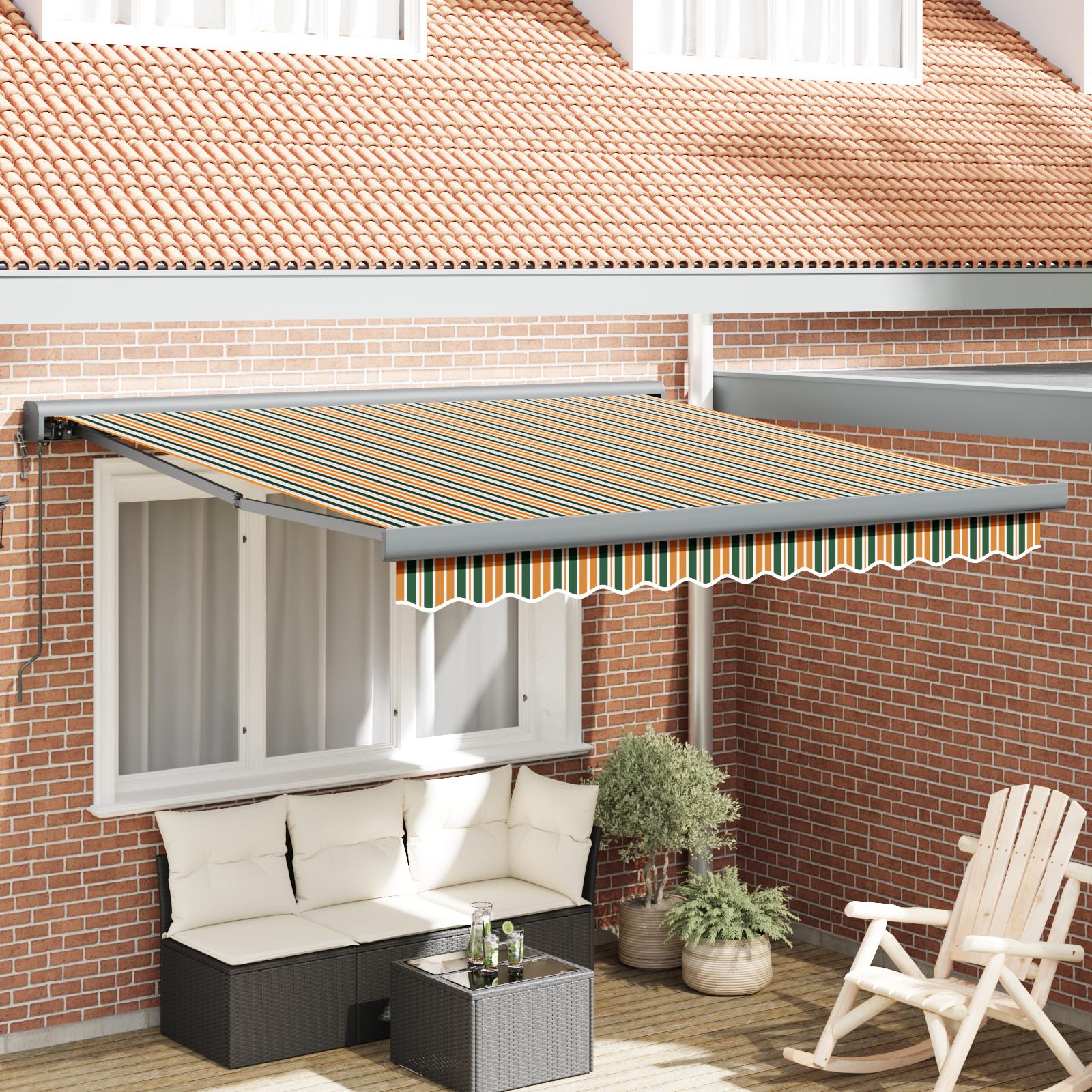 Utrækkelig Markise Grøn og gul 300 x 250 cm Stof, metal