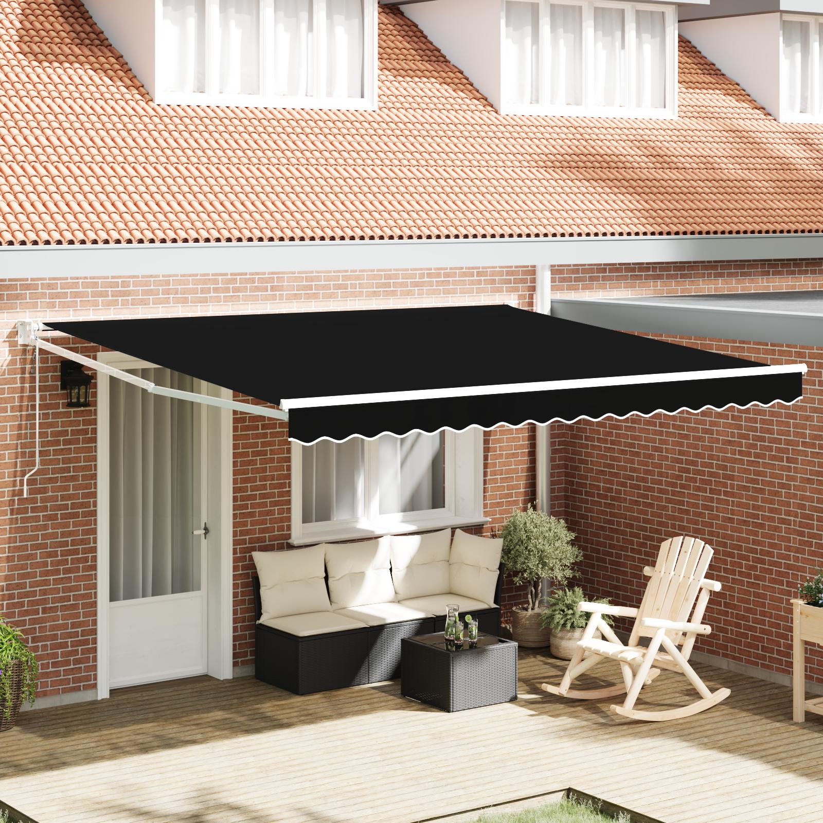 Utrækkelig Markise Sort 400 × 300 cm Polyester