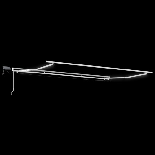 Manuel Udtækkelig Markise med LED Beige 400x300 cm, Markise Udskiftningsstof til 4x3 m Ramme Beige