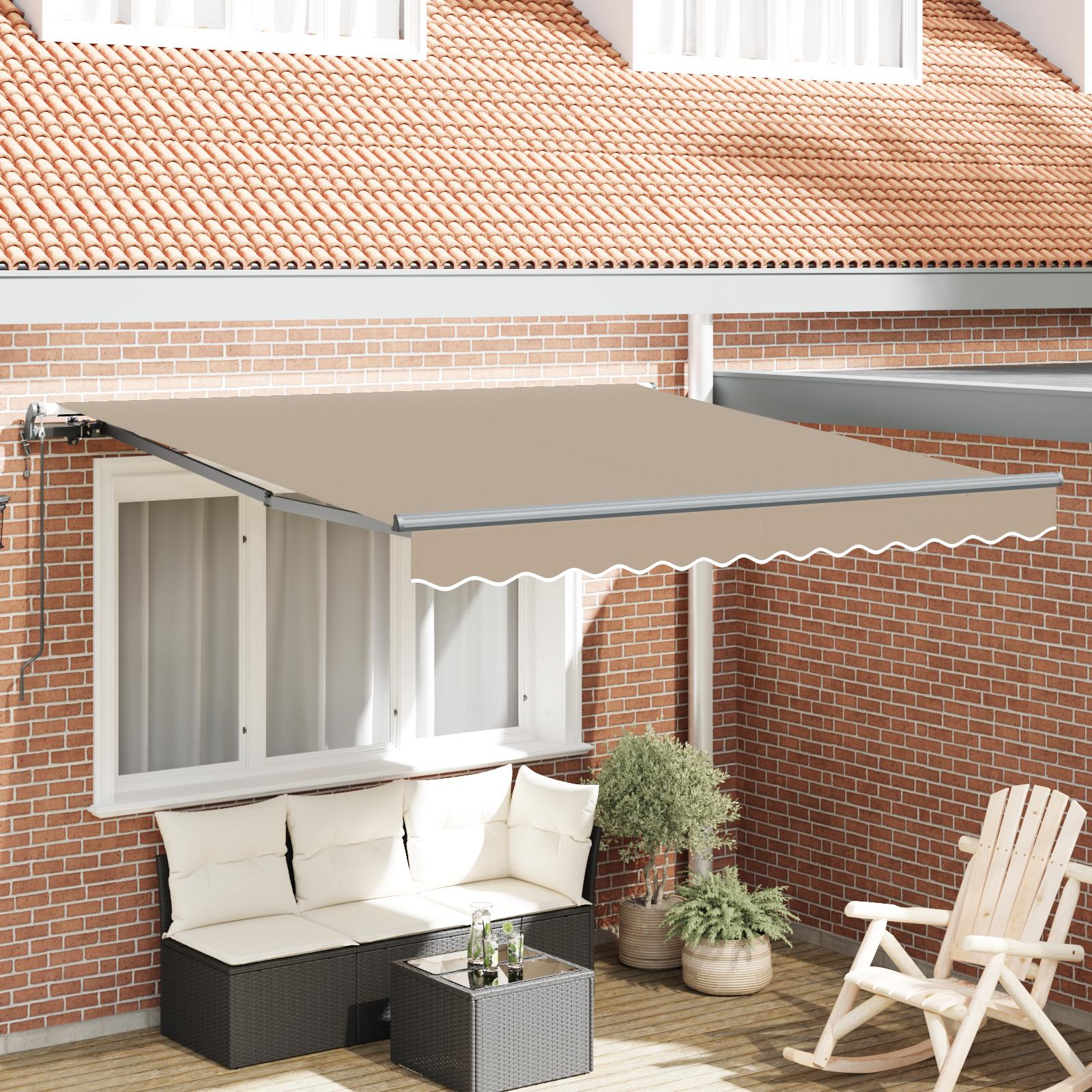 Utrækkelig Markise Beige 350 x 250 cm Stof