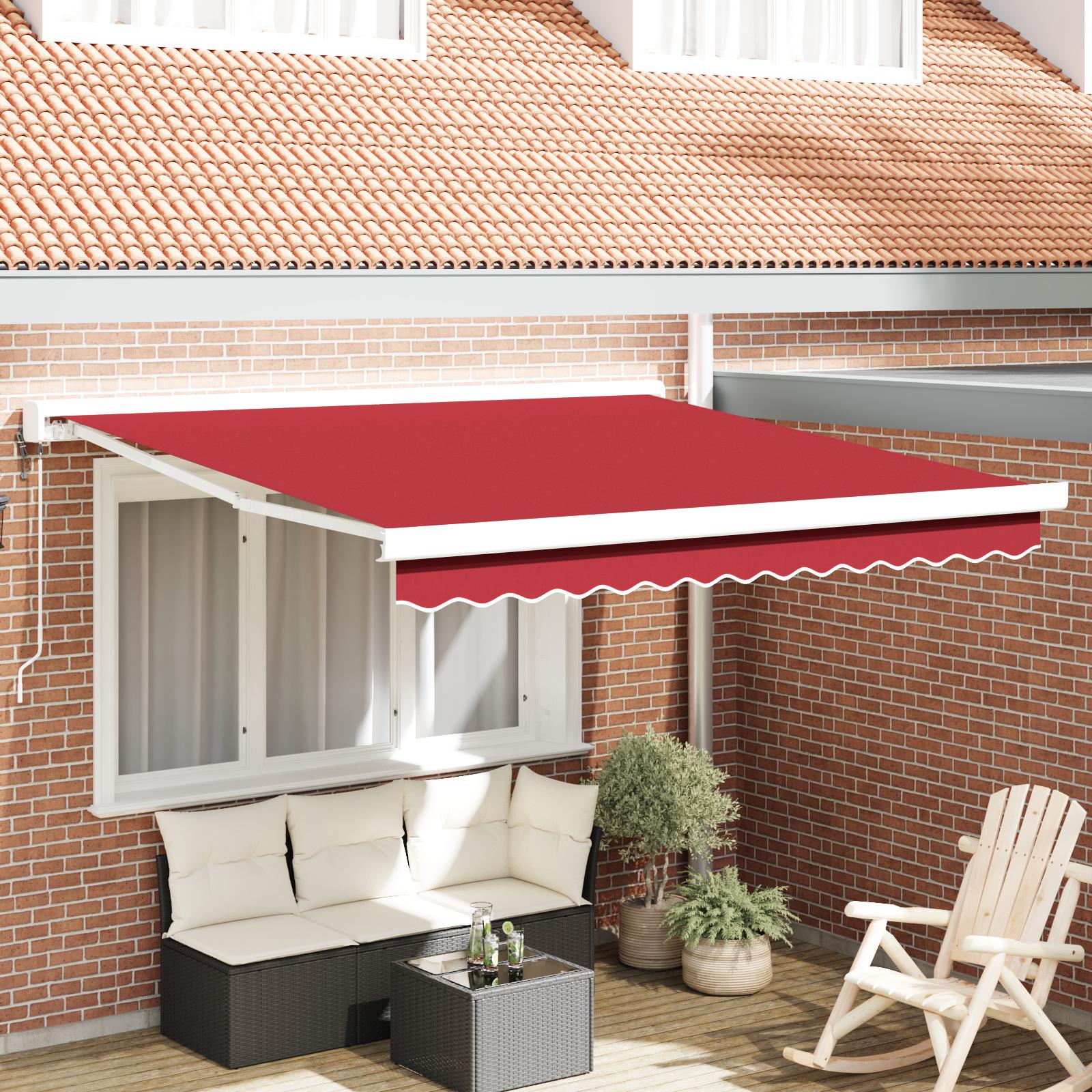 UtrÃ¦kkelig Markise RÃ¸d 350 x 250 cm Stof, metal