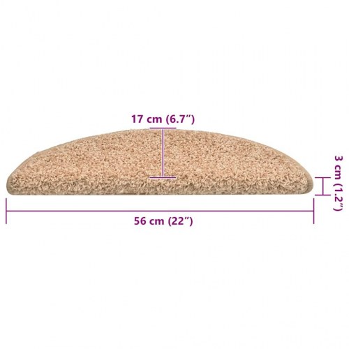 Trappemåtter 30 stk. halvrunde - guldfarvet 56 x 17 x 3 cm