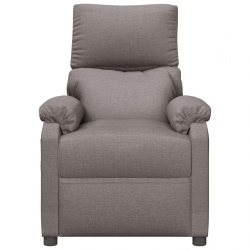 Massagestol i stof - gråbrun, manuel recliner med 6-punkts vibration