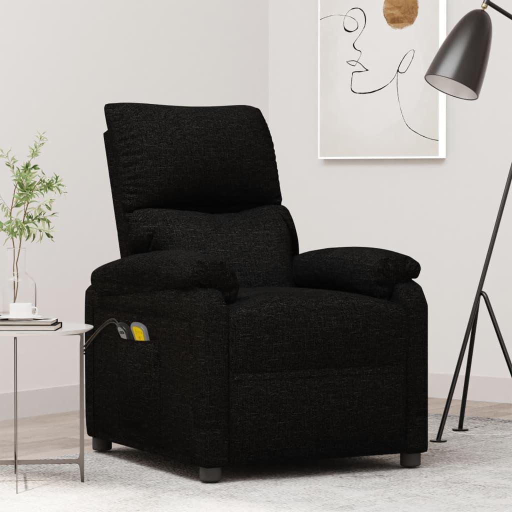 vidaXL eldrevet massagestol stof sort
