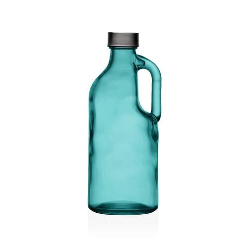 Vandflaske Versa Blå Glas Aluminium