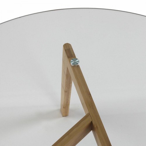 Versa Sofabord Nanga - rundt glasbord i bambus, 45,5 × 45 × 45 cm