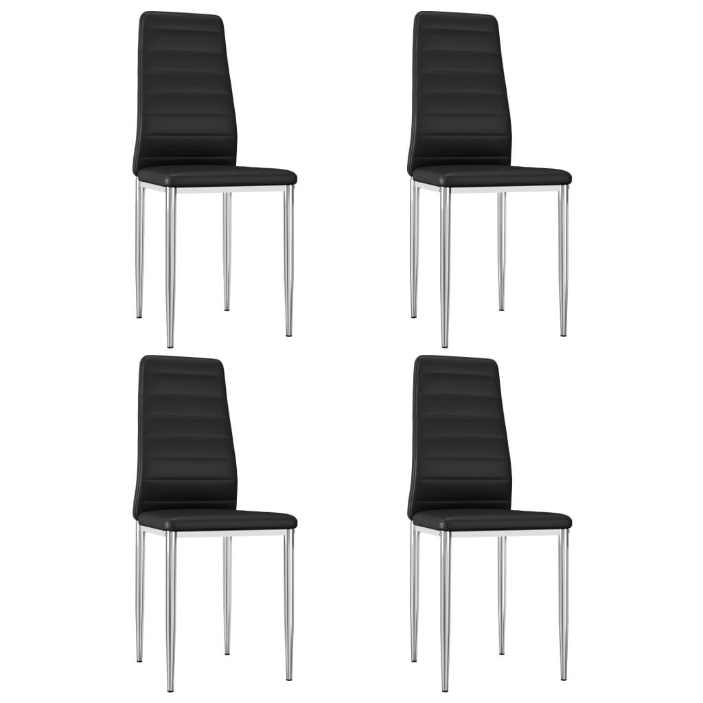 Spisebordsstole 4 stk. kunstlæder sort
