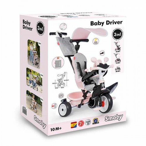 Trehjulet cykel Smoby Baby Driver Confort - pink